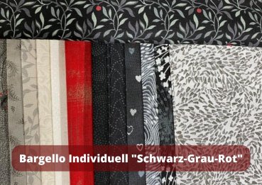 Materialpackung Courleys Patchworkkurs - Einsteiger 2 "Bargello" - Individuell Schwarz Rot